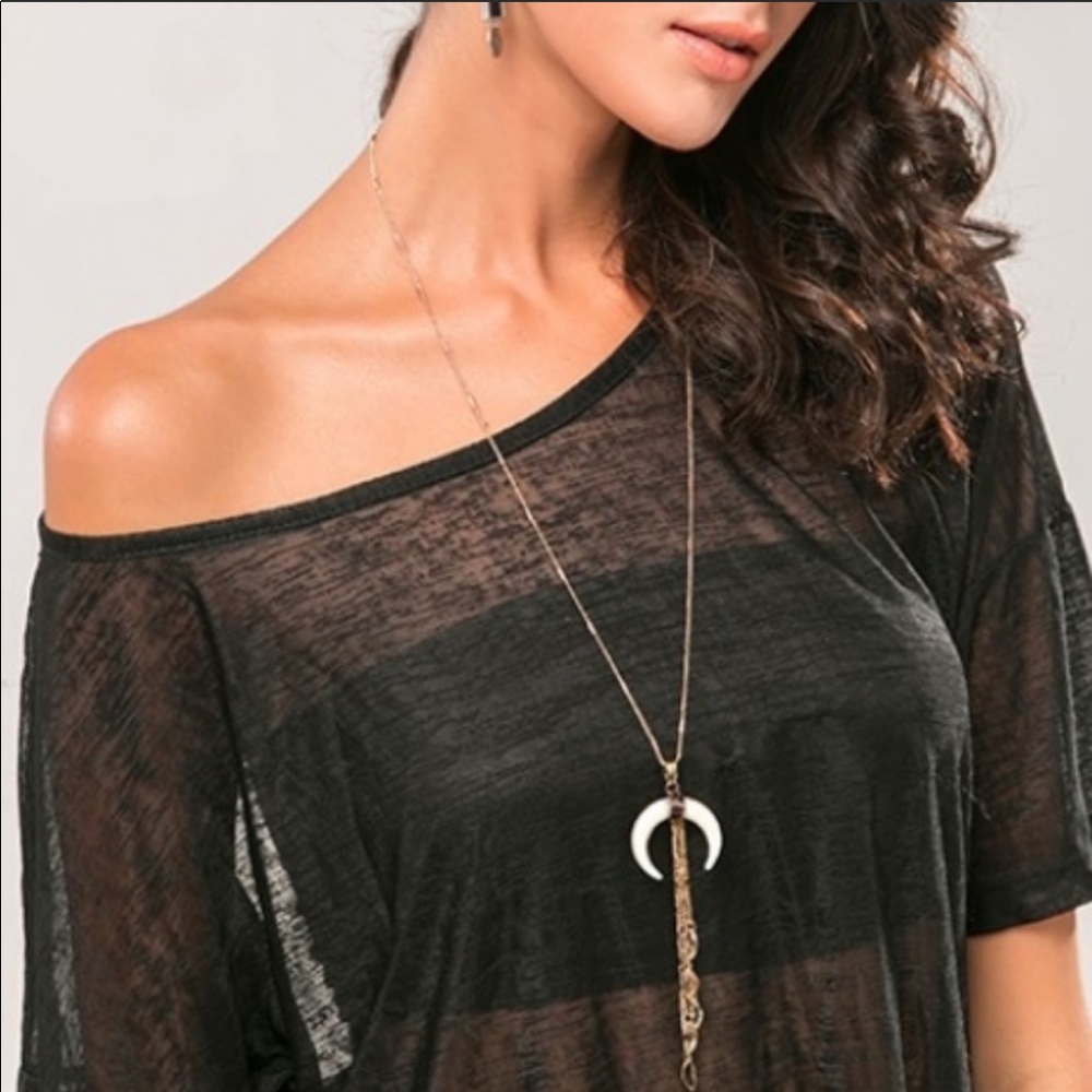 Crescent Pendant Necklace